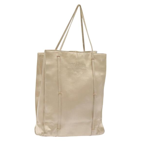 PRADA Tote Bag Satin Beige - Picture 1 of 9